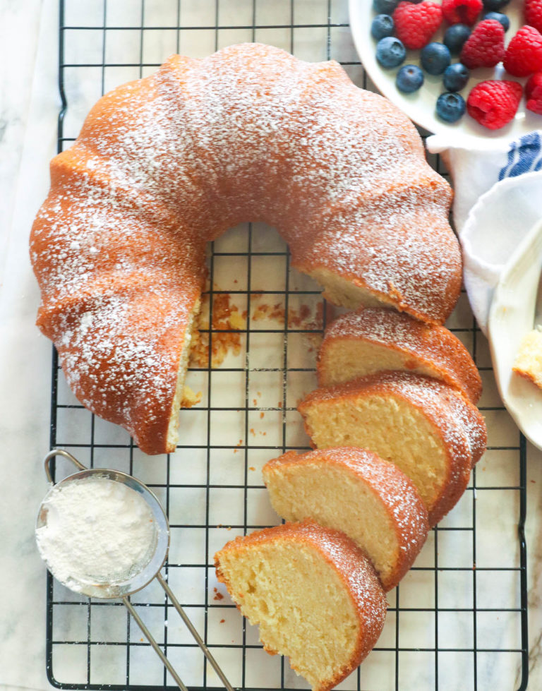 Sliced Buttermilk pound cake