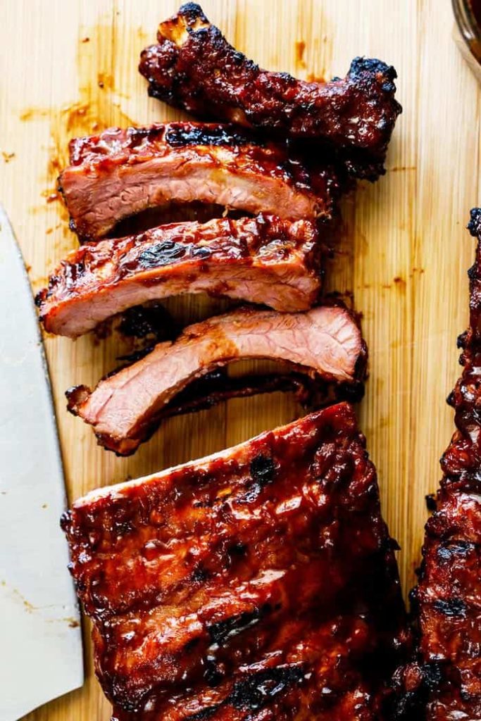 baby back ribs with BBQ sauce