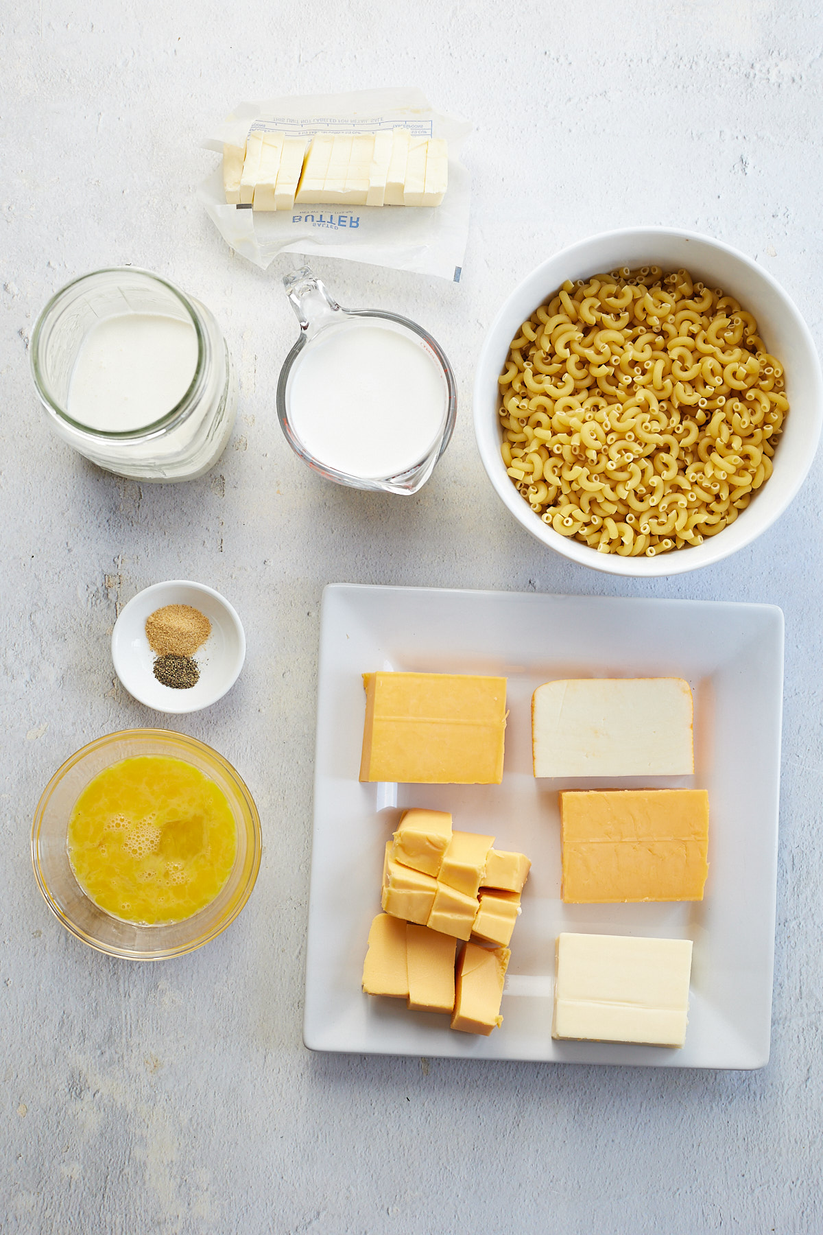 ingredients for baked mac and cheese