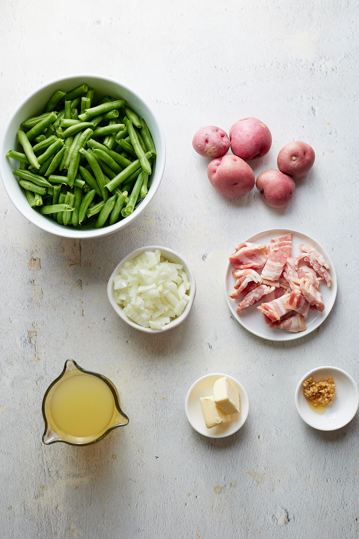 ingredients for green beans and potatoes