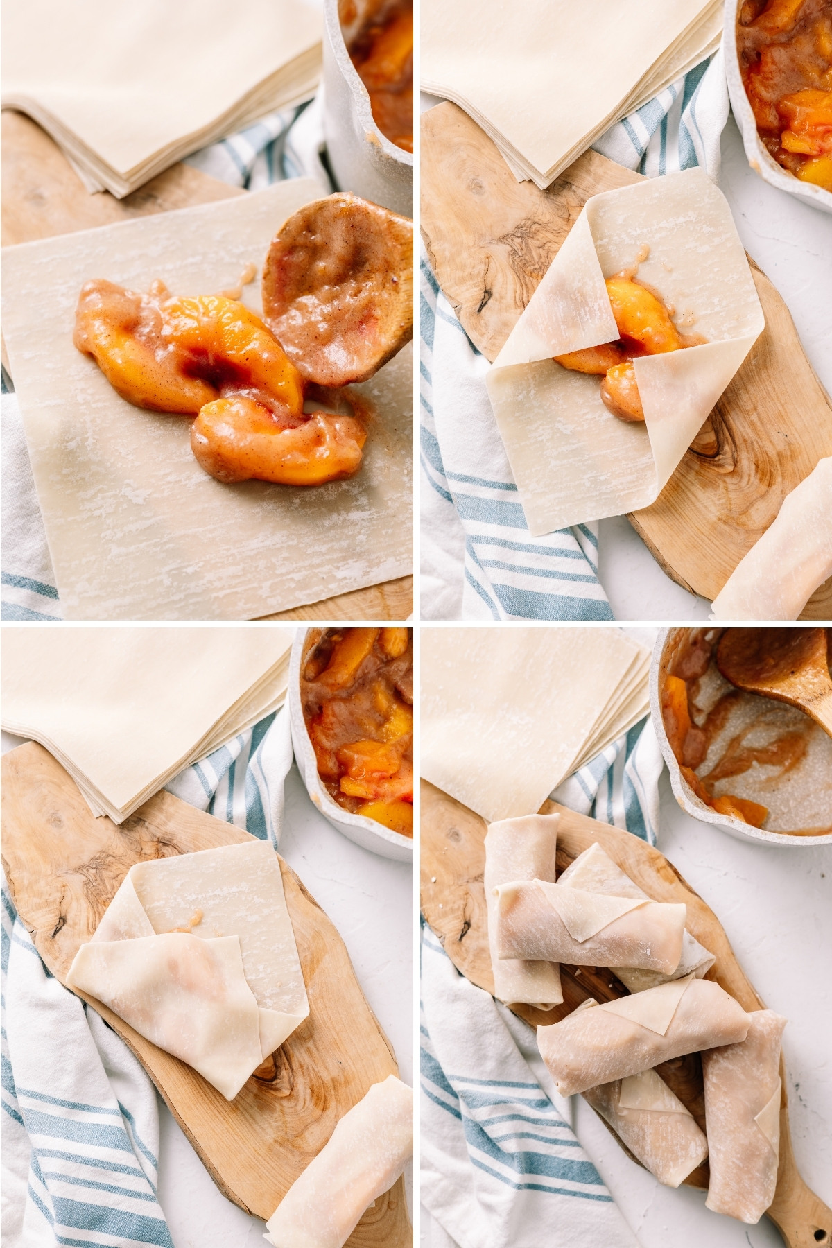 how to roll egg roll wrappers to keep them from falling apart