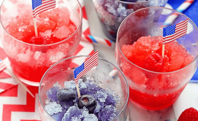 spiked snow cones in a glass