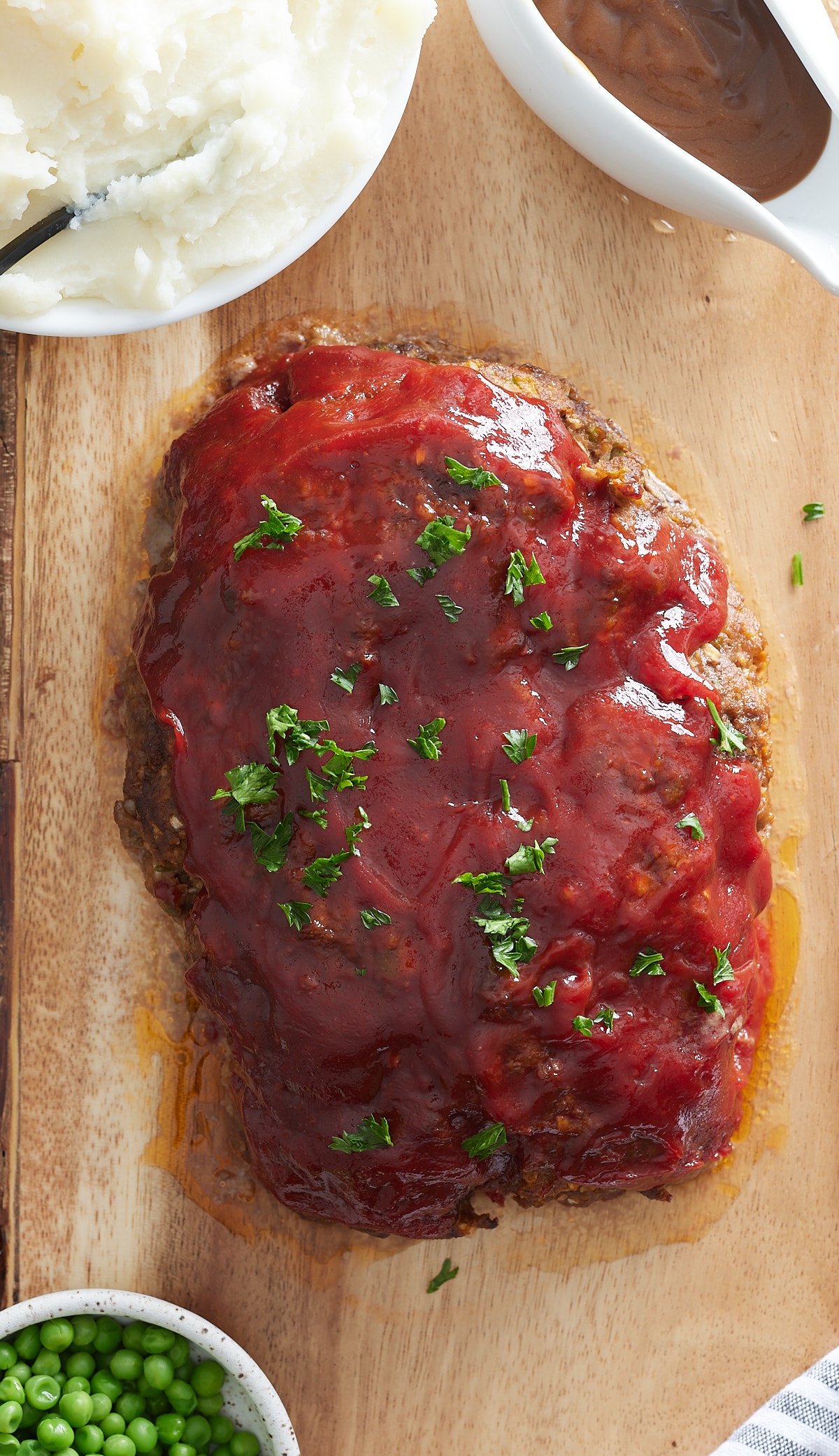 southern meatloaf on cutting board