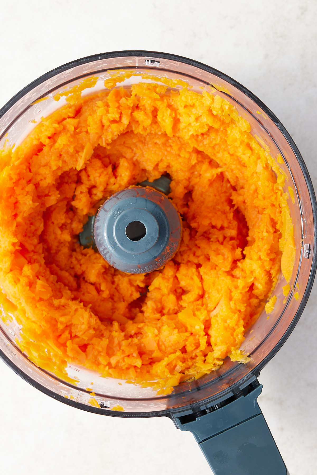 mashed carrots in food processor