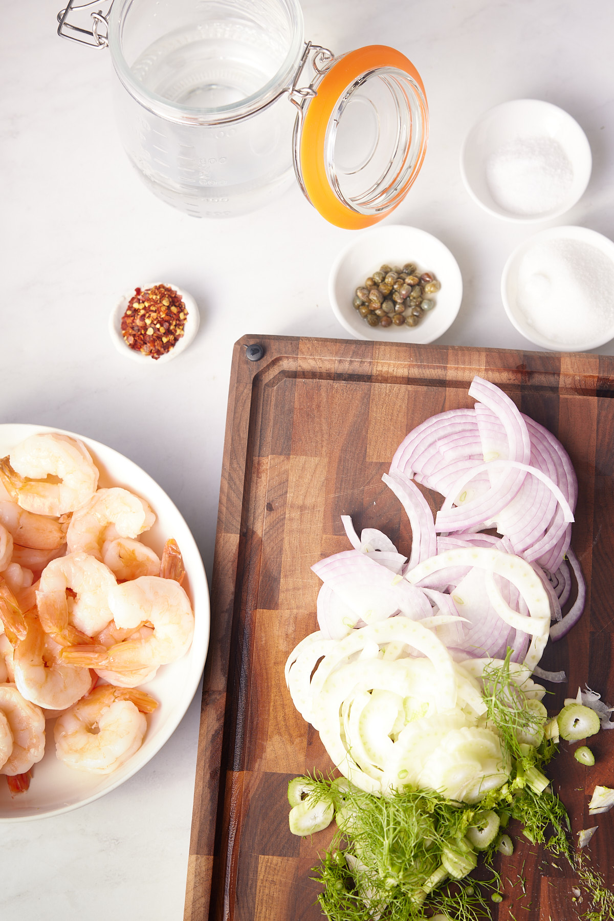 ingredients for pickled shrimp
