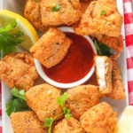 Freshly fried catfish nuggets with sauce