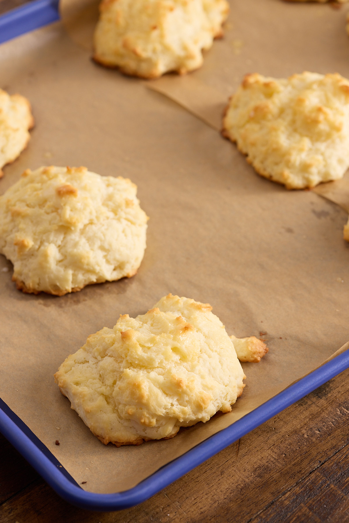 drop biscuit on a sheet pan