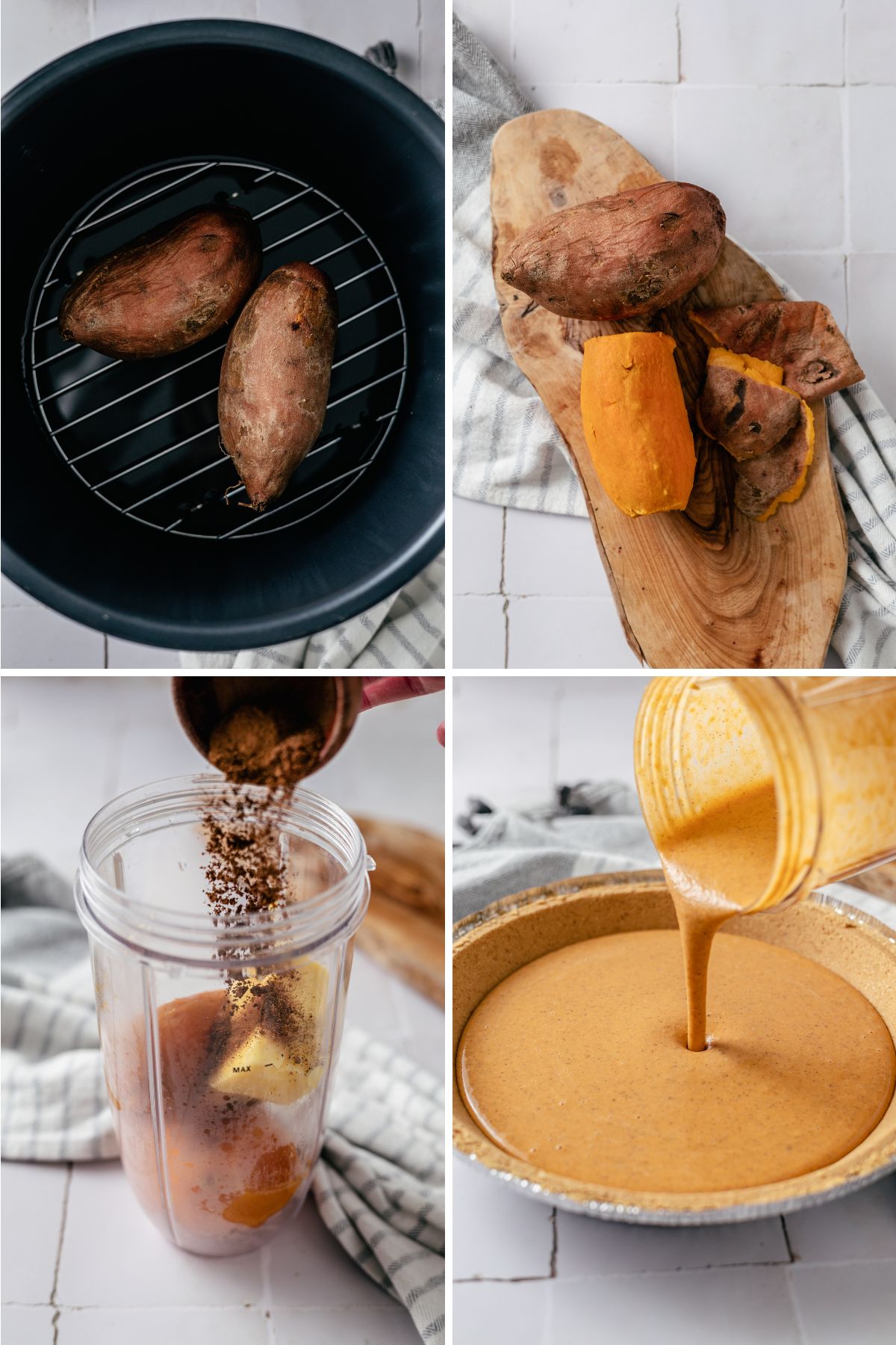 step-by-step instructions for how to make Sweet Potato Pie With Graham Cracker