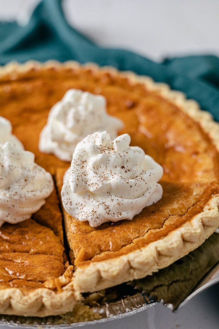 closed up shot of Sweet Potato Pie with Condensed Milk