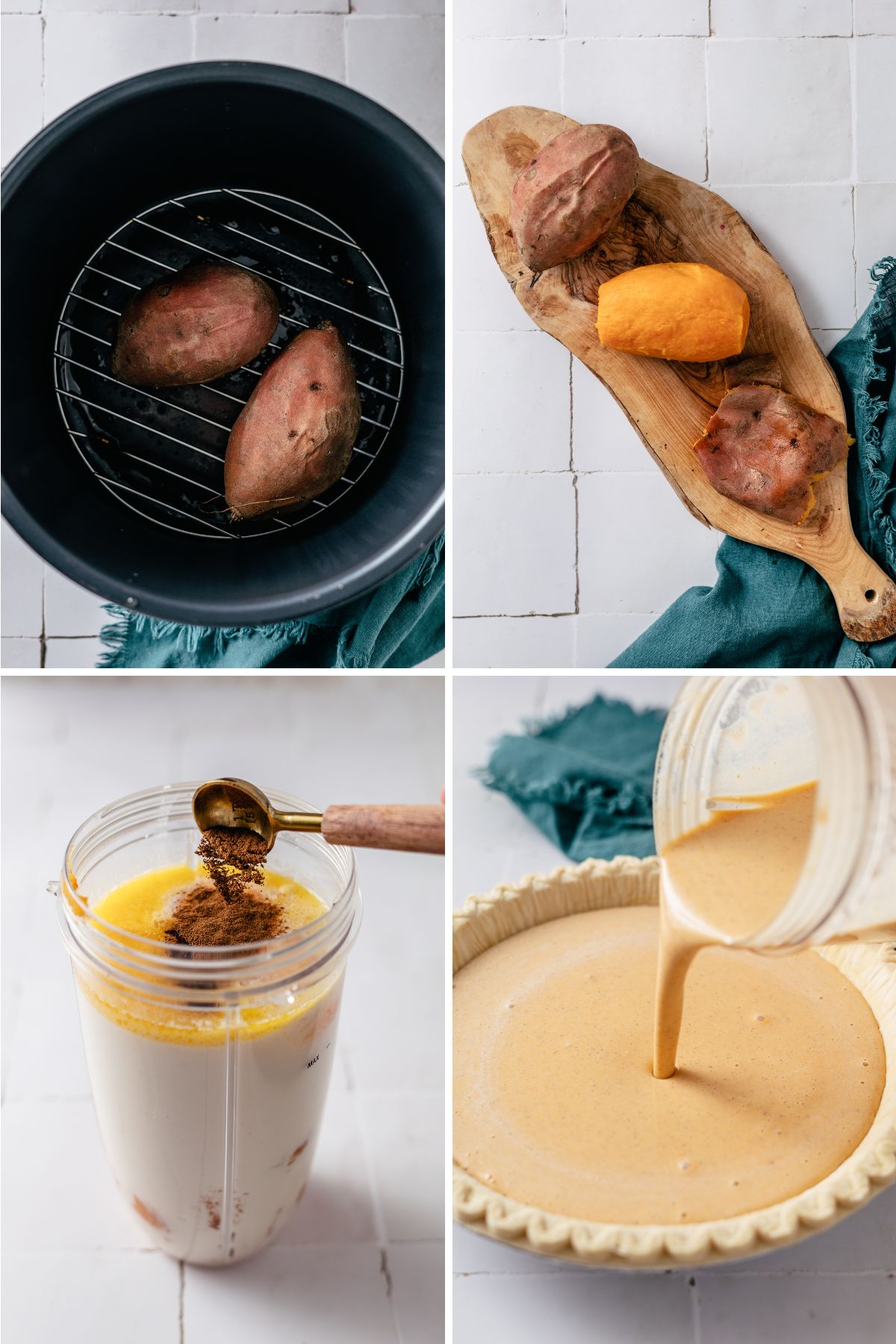 step-by-step instructions for how to make Sweet Potato Pie with Condensed Milk