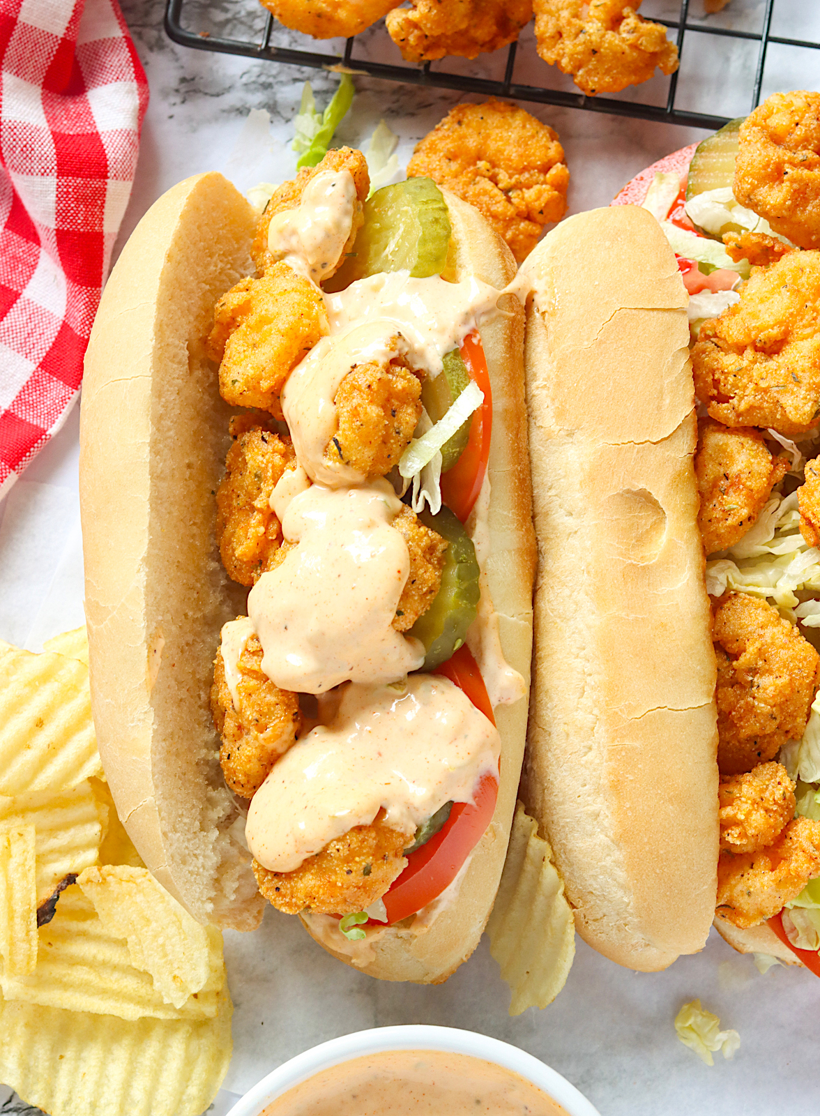 An amazing shrimp po' boy sandwich for classic Southern comfort