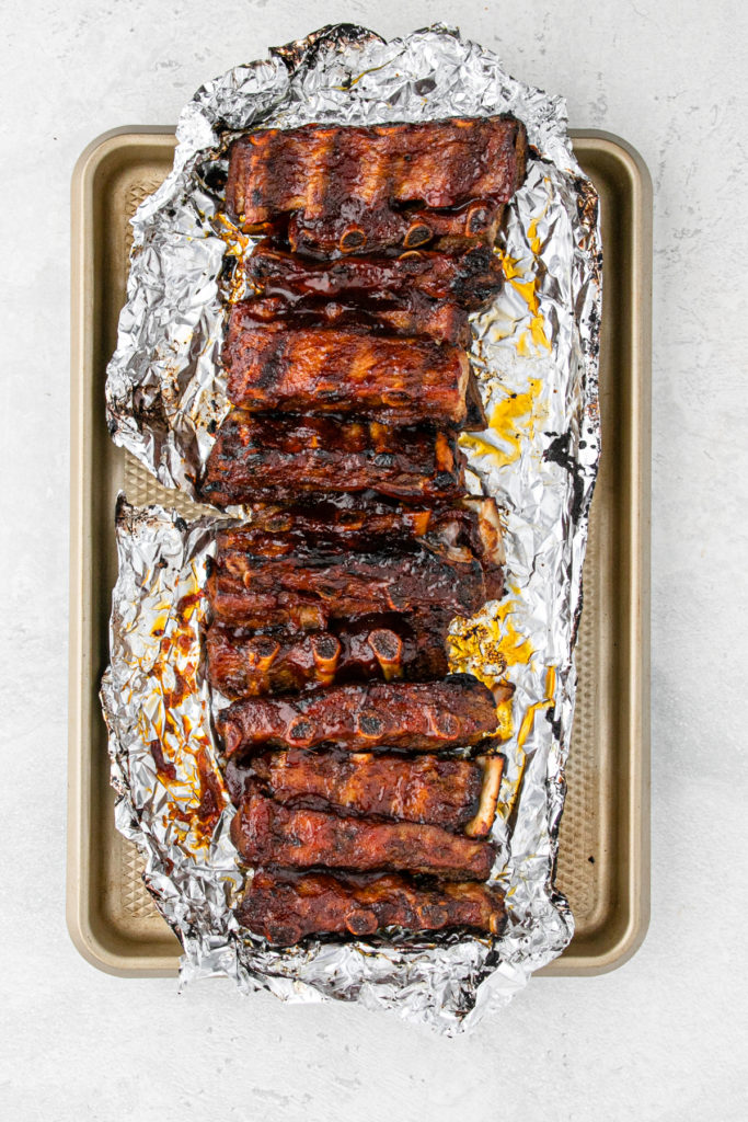 Ribs in foil after baking for hours