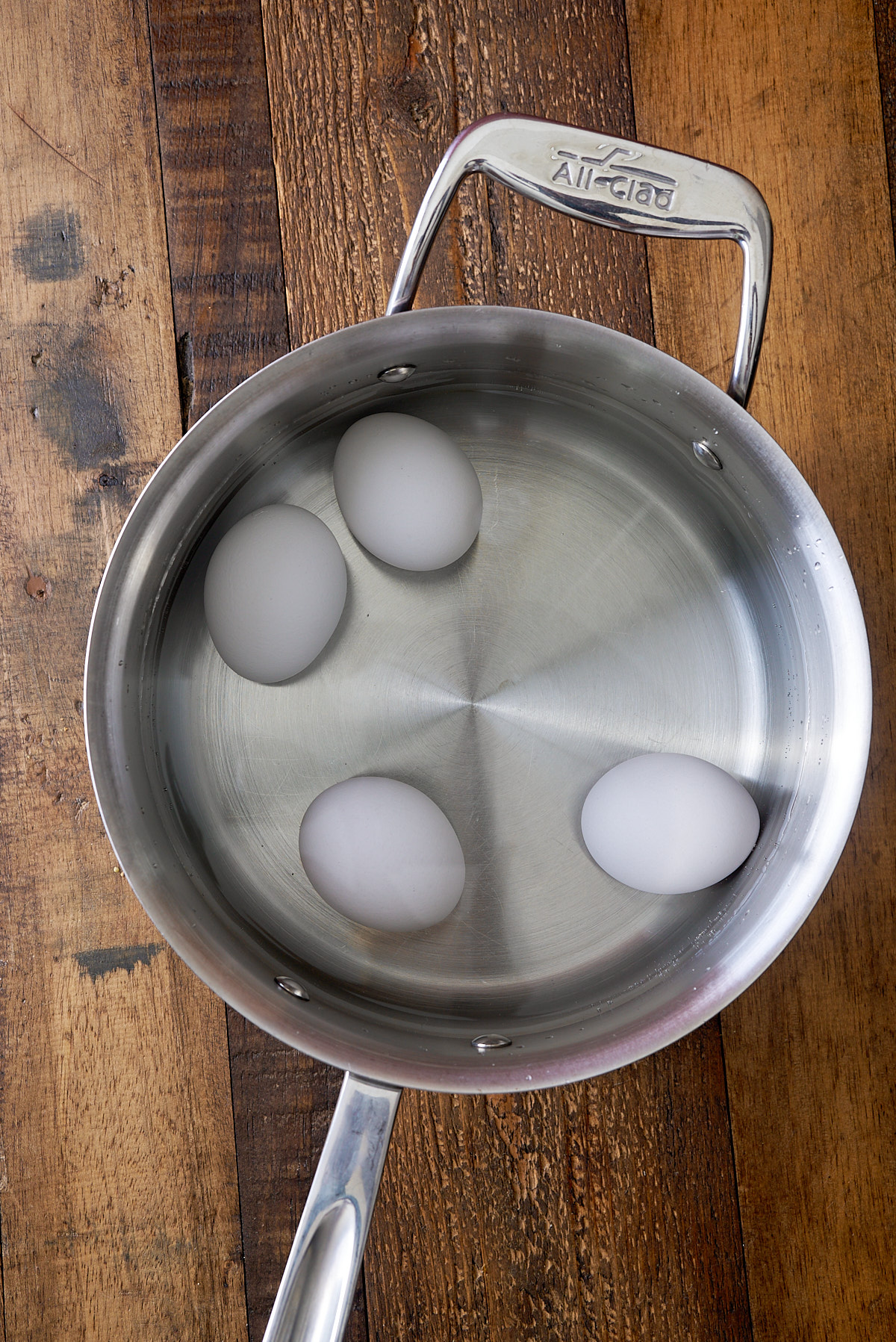eggs in a pot about to boil