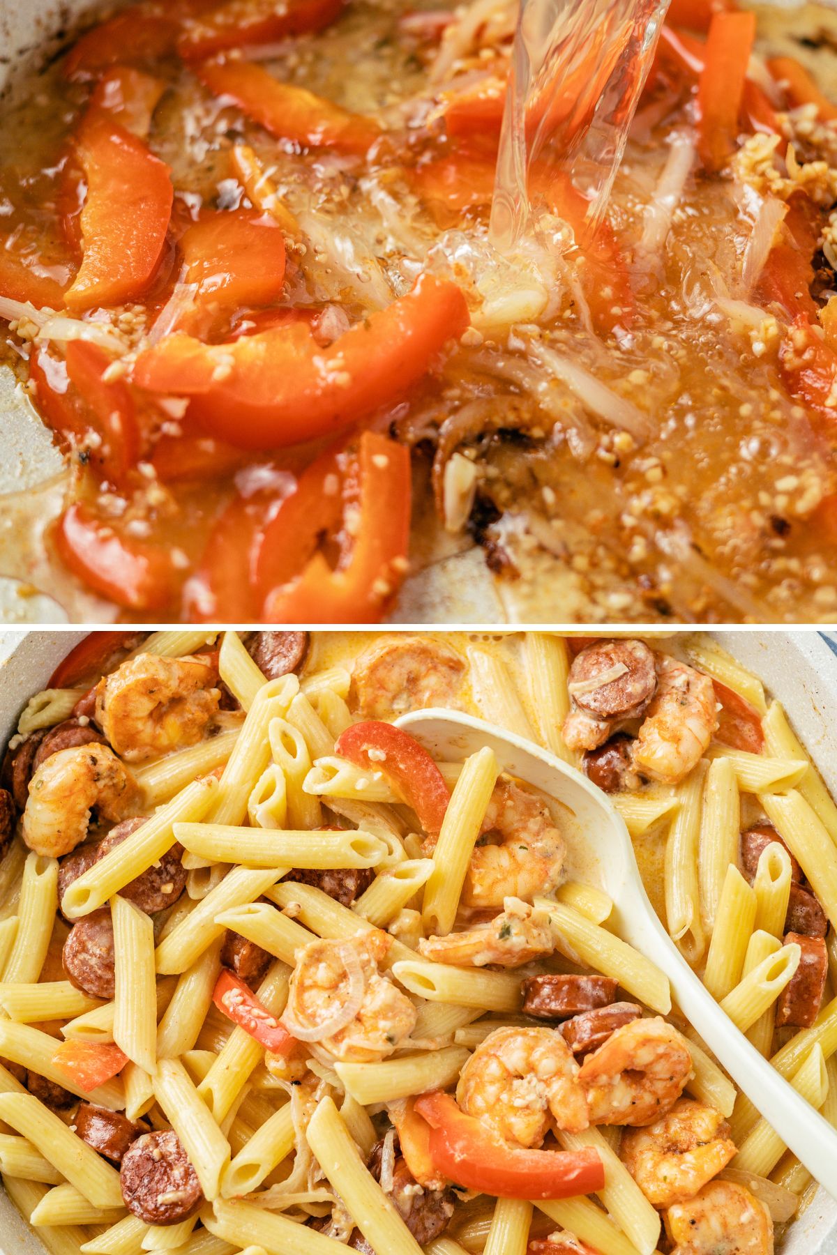 steps to cook Cajun Shrimp and Sausage Pasta
