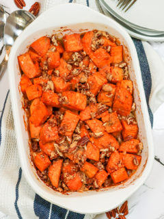 Insanely delicious yam casserole fresh from the oven