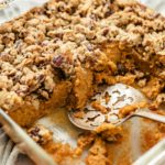 Sweet Potato Casserole with Canned Yams in a large baking dish