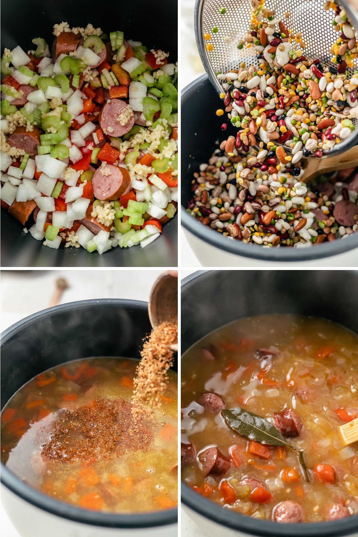 Four easy steps to prepare flavorful 15 Bean Soup in a pressure cooker