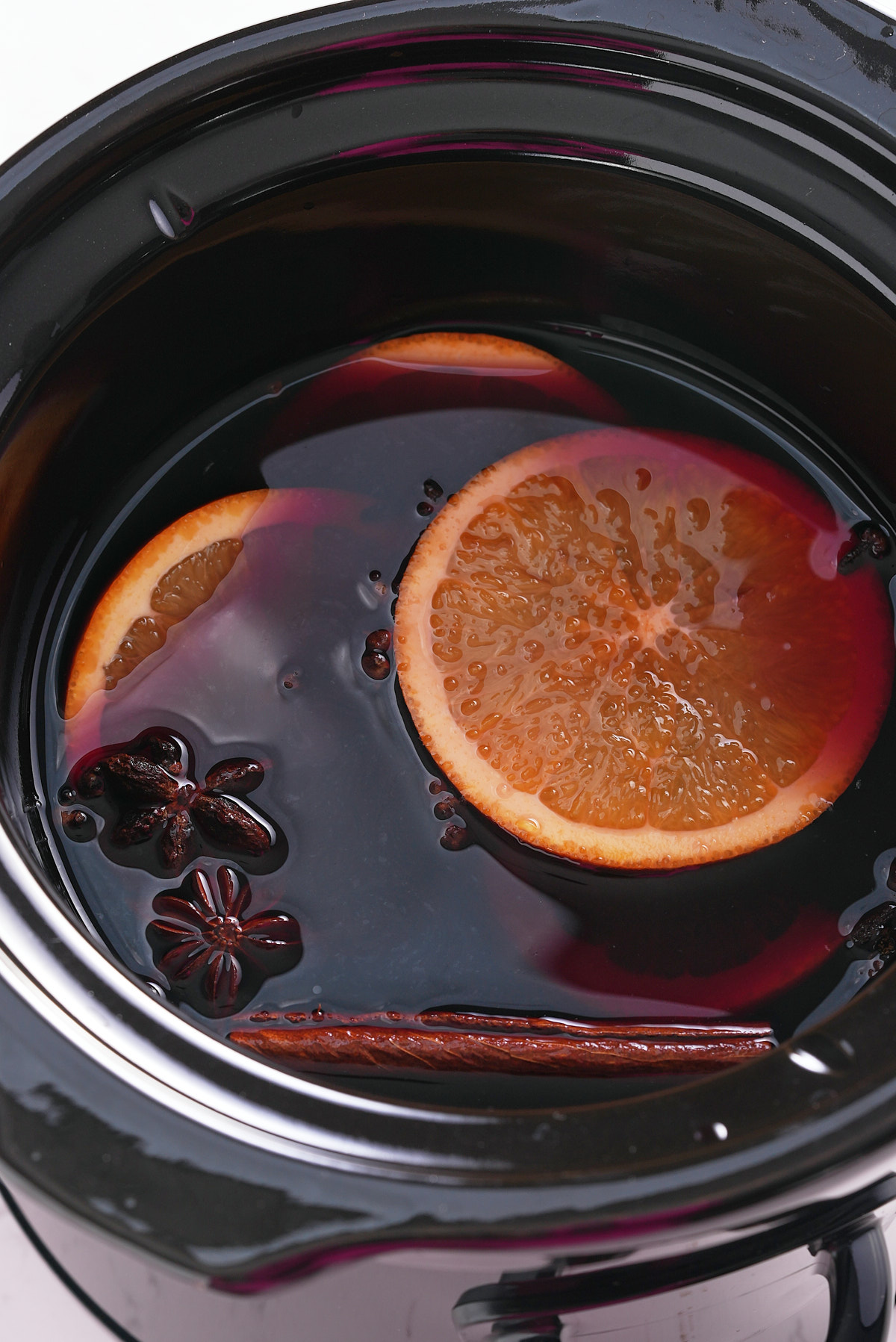 ingredients for mulled wine in slow cooker