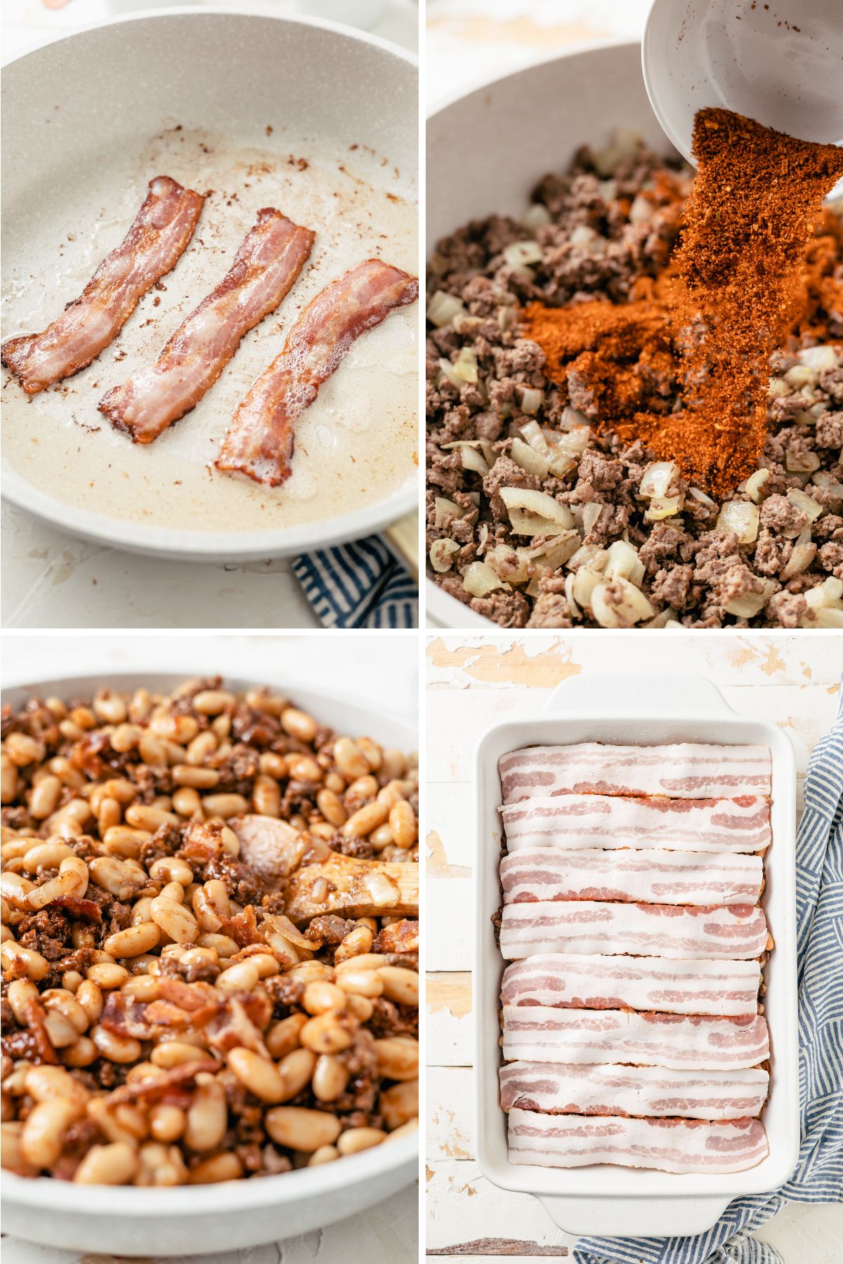 Step-by-step guide to crafting Baked Beans With Ground Beef, showcasing each flavorful stage of the cooking process.