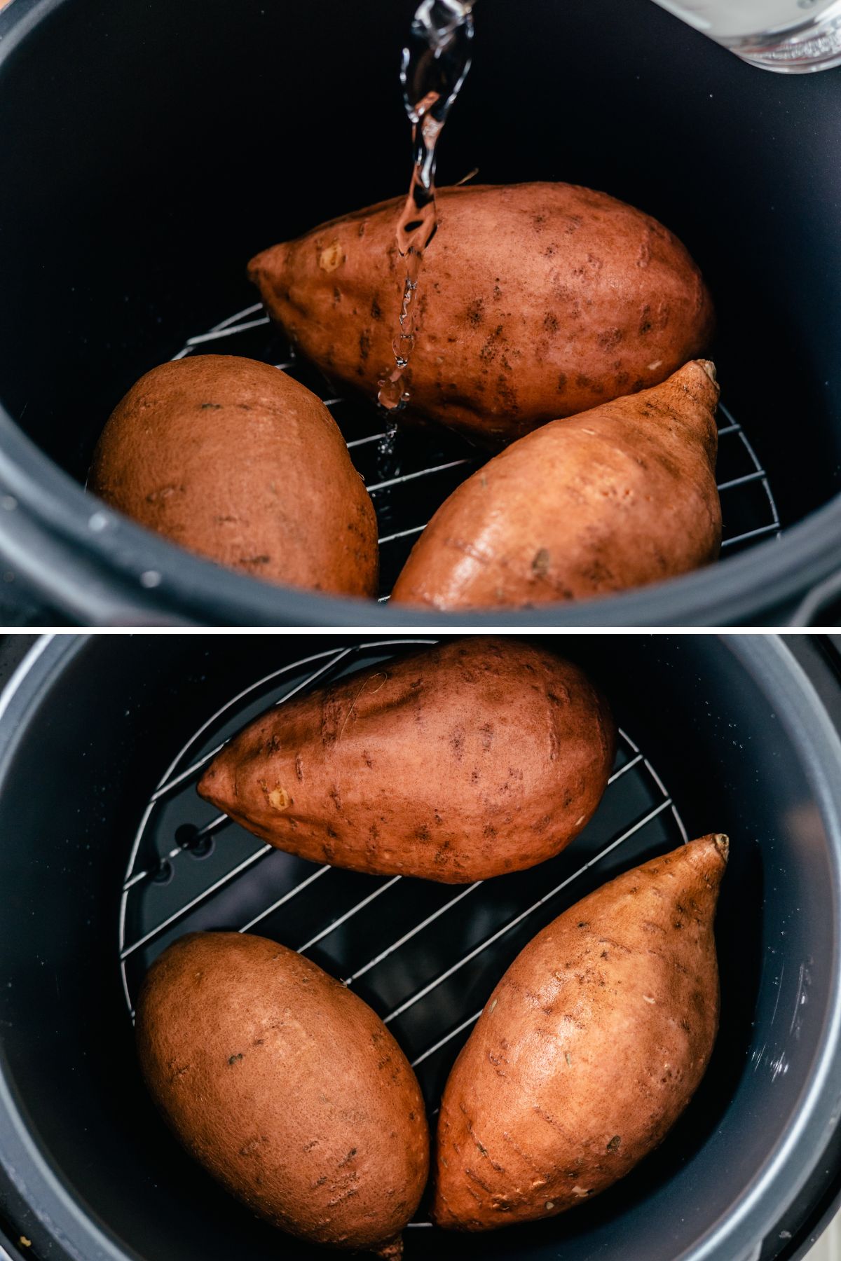 Sweet potatoes being cooked in an Instant Pot