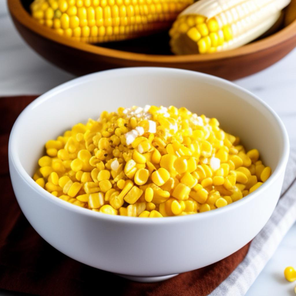 corn kernals in a white bowl