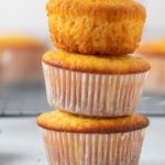 cornbread muffins stacked on each other