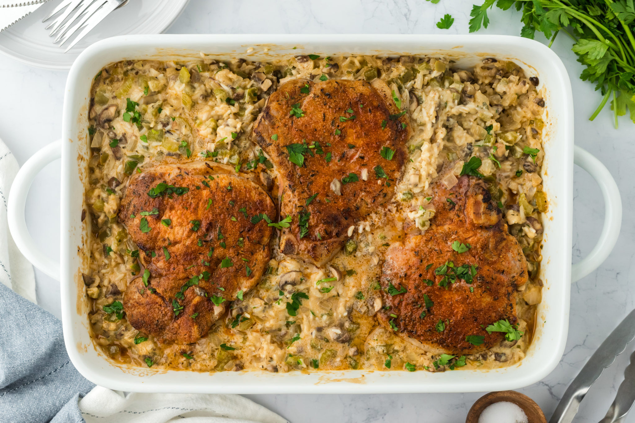Mushroom and Rice Pork Chop Casserole - blackpeoplesrecipes.com