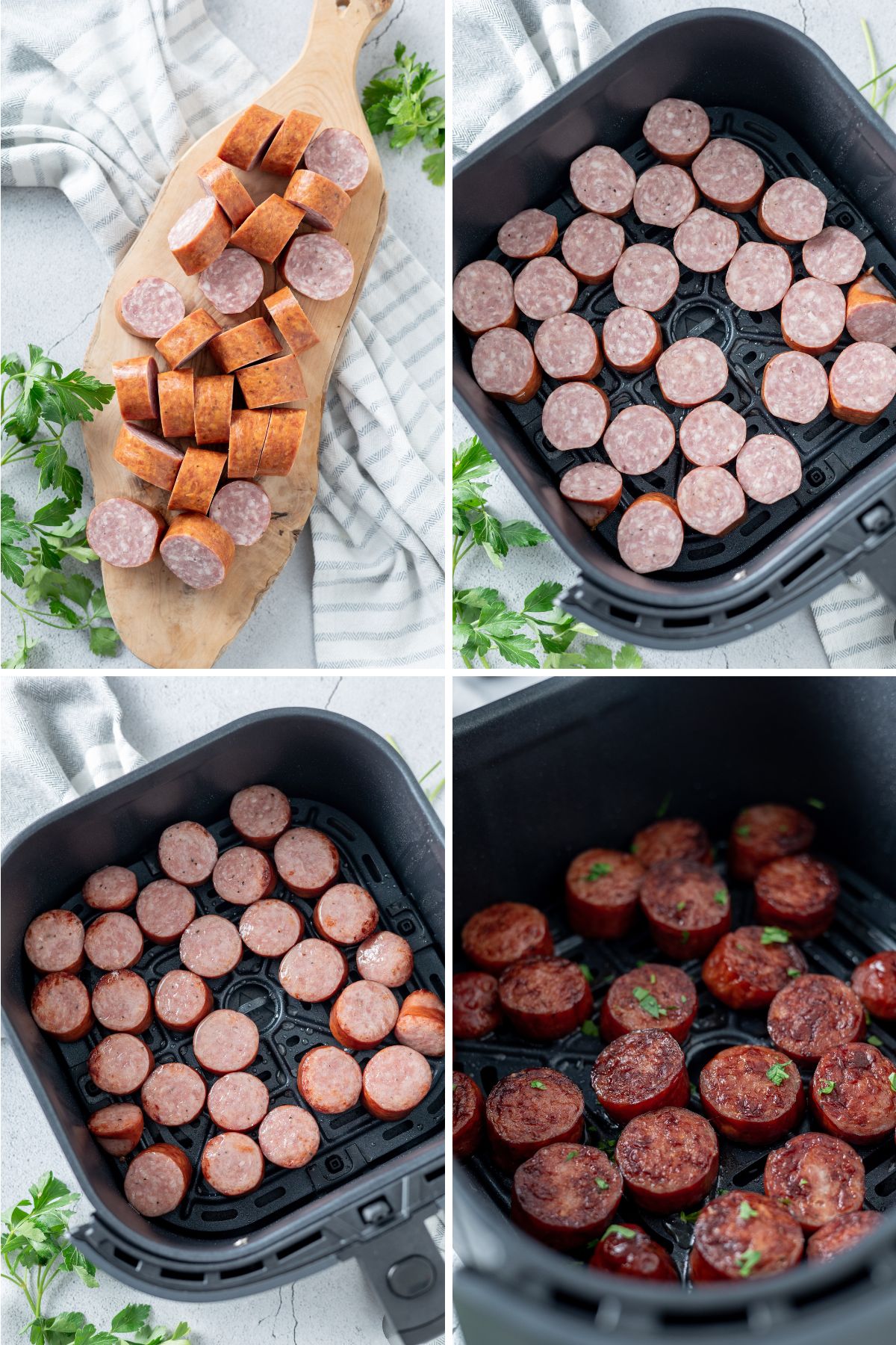 4 steps to cook smoked sausages in the air fryer